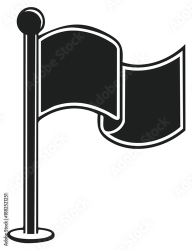 Simple Flag Icon Illustration: Symbol of Victory, Direction, Location Marker