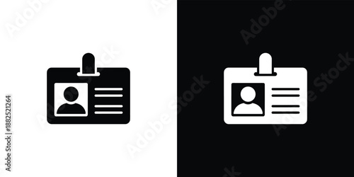 Identification Card Set with Silhouette Person and Text Lines