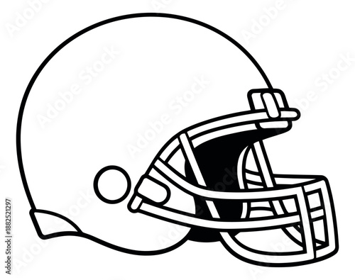 Graphic illustration of a football helmet depicting protective headgear for American football