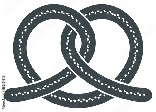 Silhouette illustration of a traditional pretzel with salt details