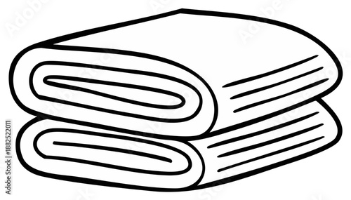 Stack of Folded Laundry Coloring Page Blank Linen Sheets Outline