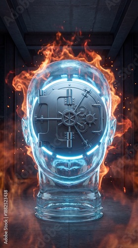 Abstract art representing a stressed and fiery mind with signs, attitude, ahead, ray, psychology, fiery, issue