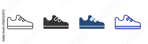 Shoes Icon Set. Designed In Multi Style