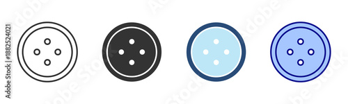 Button Icon Set. Designed In Multi Style