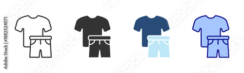Clothes Icon Set. Designed In Multi Style
