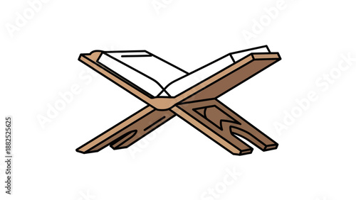 Illustration of an Open Book on Stand.