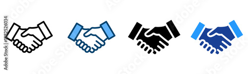 Hand Shake Icon Multiple Style Vector Collection   