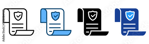Policy Icon Multiple Style Vector Collection   