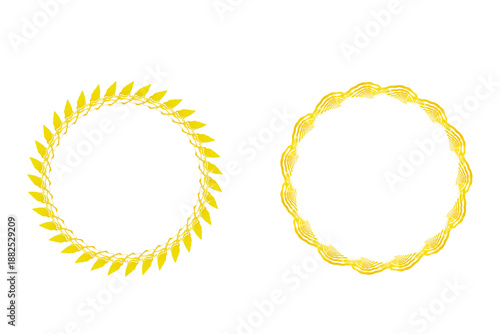 装飾円形フレームセット　金色