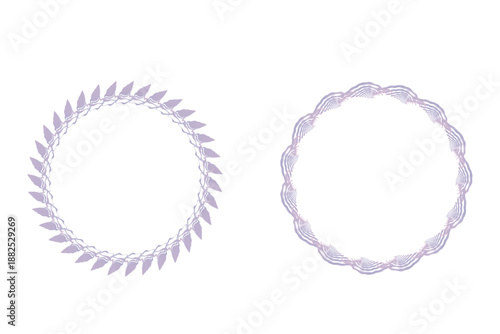装飾円形フレームセット　紫