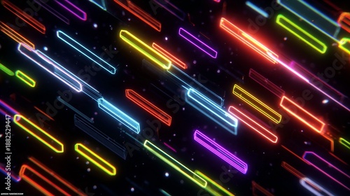 Abstract Neon Lines Flowing  Vibrant Digital Art Background.