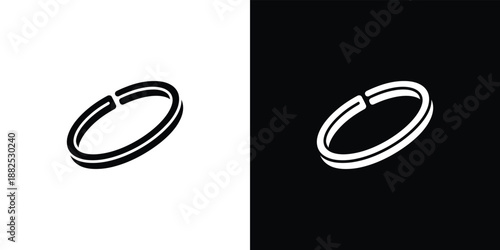 Two black and white ring on contrasting backgrounds