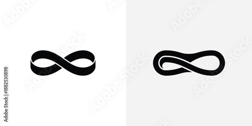 Two Black Infinity Symbols with Different Thicknesses