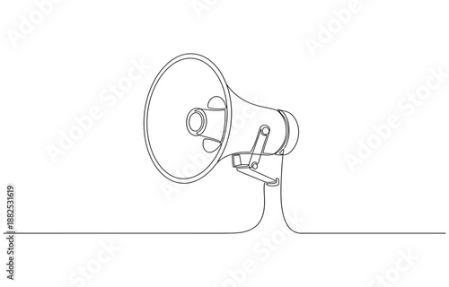 Public horn speaker in One continuous line drawing.
