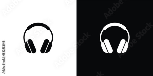 Two Headphones on Black and White Backgrounds audio