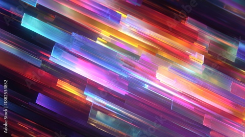 Abstract Blurry Colorful Light Streaks Flowing Background.