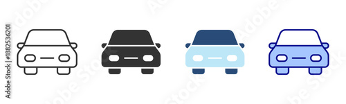 Car Rental Icon Set. Designed In Multi Style