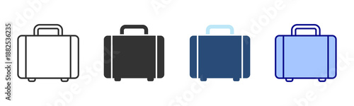 Suitcase Icon Set. Designed In Multi Style