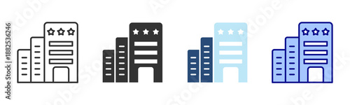 Hotel Icon Set. Designed In Multi Style