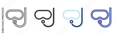 Snorkeling Icon Set. Designed In Multi Style