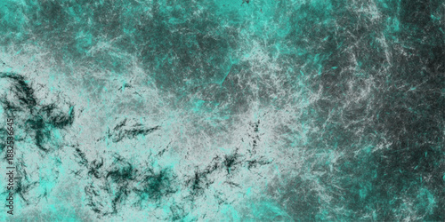 Green background with elegant vintage texture. Smoke in the dark. Abstract watercolor background with splashes. abstract cloud and vapor texture background. Teal color powder Diagne.