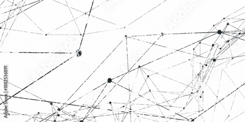 Technology abstract white digital background of points and lines. Connection science background Grey Mesh. Abstract backgrounds of molecules light gray lines digital technology concept network vector.
