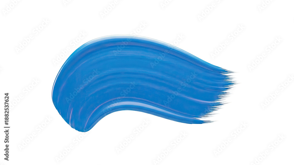 Fototapeta premium Blue paint stroke on white background