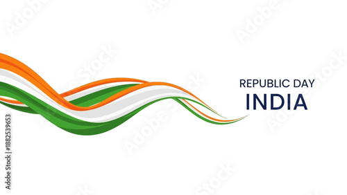 Illustration of a Republic Day India celebration with a character design featuring kids and the Indian flag in a colorful sketch against a vibrant background.