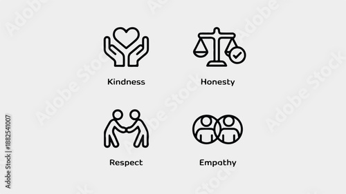 Clean Vector Icon Set Featuring Four Health and Wellness Symbols for Medical and Healthcare Apps