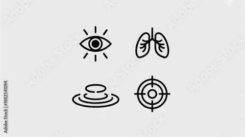 Clean Vector Icon Set Featuring Four Masculine Grooming and Fashion Symbols for Men’s Style Guides