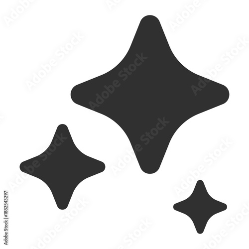 AI magic sparkle icon. Symbol of generative features, smart enhancement, and artificial intelligence magic. Minimalist bold line vector for feature highlighting and tech UI.