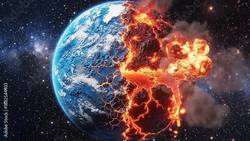 Wallpaper Mural Earths Fiery Demise - A Cataclysmic Vision of Planetary Destruction. Torontodigital.ca