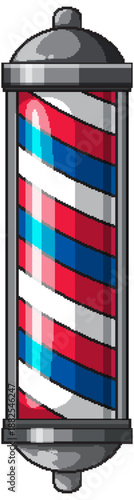 Classic Barber Pole with Red, White, and Blue Stripes