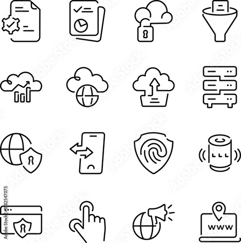 Pack of Innovation and AI Line Style Icons 