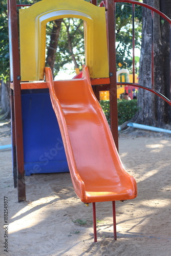 Children's playground in an outdoor park.