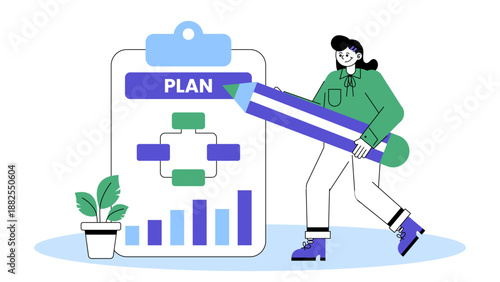 A visionary leader drafting a comprehensive plan and organizational structure to achieve long term corporate goals