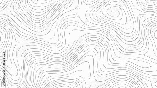 A black line drawing depicts a topographic map with wavy contours on white background.