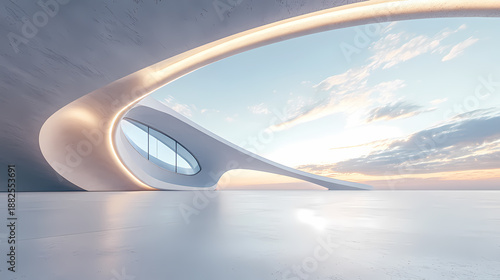 Modern Architectural Interior Design with Sky View