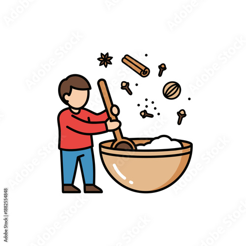 Person Mixing Spices in Bowl for Cooking or Baking