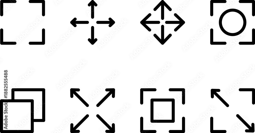 Fototapeta premium Full Screen maximize minimize icons set