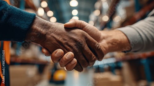 Warehouse Logistics Partnership Handshake