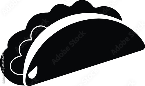 Black and white taco vector, Collection of taco silhouette icon. cooking vector icon illustration