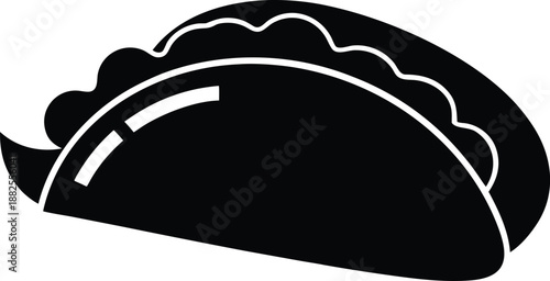 Black and white taco vector, Collection of taco silhouette icon. cooking vector icon illustration