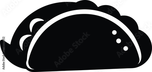 Black and white taco vector, Collection of taco silhouette icon. cooking vector icon illustration
