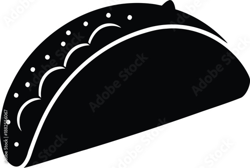 Black and white taco vector, Collection of taco silhouette icon. cooking vector icon illustration