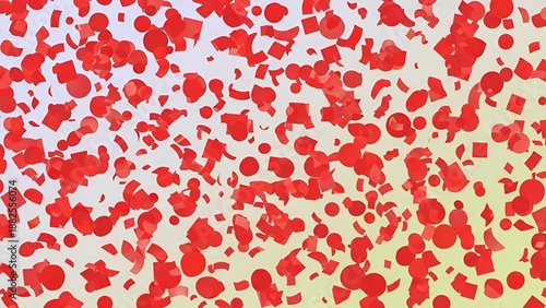 Abstract Background with Red Confetti in an Artistic and Decorative Composition
