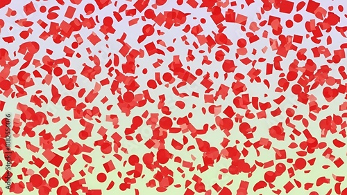 Abstract Background with Red Confetti Floating in the Air on a Gradient