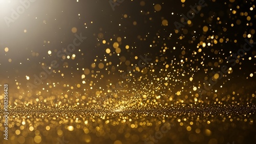 Abstract gold glitter particles background, perfect for luxury or festive concepts
