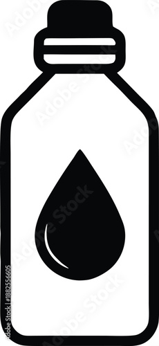 Drinking water bottle vector, Silhouette bottle water plastic isolated icon vector illustration