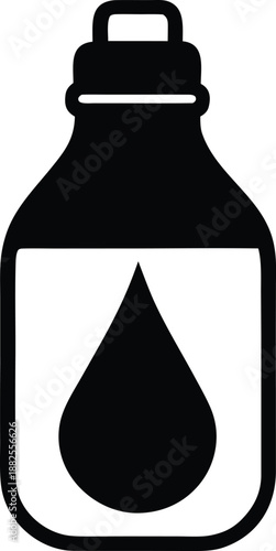 Drinking water bottle vector, Silhouette bottle water plastic isolated icon vector illustration